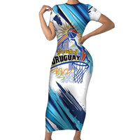 Uruguay Basketball Custom Short Sleeve Bodycon Dress Charruas Go Champion