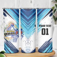 Uruguay Basketball Custom Skinny Tumbler Charruas Go Champion