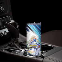 Uruguay Basketball Custom Skinny Tumbler Charruas Go Champion