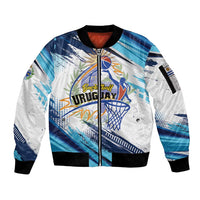 Uruguay Basketball Custom Sleeve Zip Bomber Jacket Charruas Go Champion