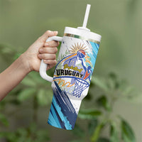 Uruguay Basketball Custom Tumbler With Handle Charruas Go Champion