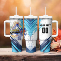 Uruguay Basketball Custom Tumbler With Handle Charruas Go Champion