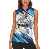 Uruguay Basketball Custom Women Sleeveless Polo Shirt Charruas Go Champion