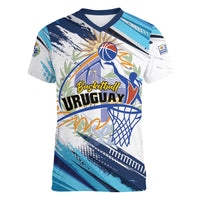 Uruguay Basketball Custom Women V-Neck T-Shirt Charruas Go Champion