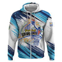 Uruguay Basketball Custom Zip Hoodie Charruas Go Champion