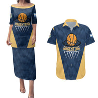 Argentina Basketball Custom Couples Matching Puletasi and Hawaiian Shirt Go El Alma Argentina