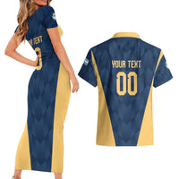 Argentina Basketball Custom Couples Matching Short Sleeve Bodycon Dress and Hawaiian Shirt Go El Alma Argentina