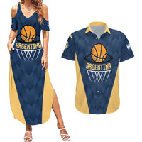 Argentina Basketball Custom Couples Matching Summer Maxi Dress and Hawaiian Shirt Go El Alma Argentina