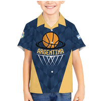 Argentina Basketball Custom Family Matching Mermaid Dress and Hawaiian Shirt Go El Alma Argentina
