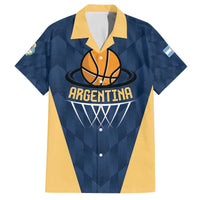 Argentina Basketball Custom Family Matching Off The Shoulder Long Sleeve Dress and Hawaiian Shirt Go El Alma Argentina