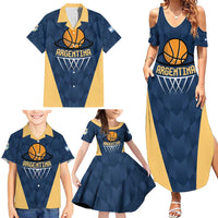 Argentina Basketball Custom Family Matching Summer Maxi Dress and Hawaiian Shirt Go El Alma Argentina