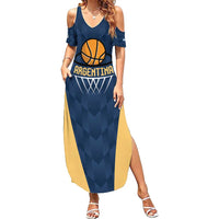 Argentina Basketball Custom Family Matching Summer Maxi Dress and Hawaiian Shirt Go El Alma Argentina