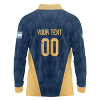 Argentina Basketball Custom Long Sleeve Polo Shirt Go El Alma Argentina