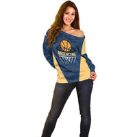 Argentina Basketball Custom Off Shoulder Sweater Go El Alma Argentina