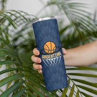 Argentina Basketball Custom Skinny Tumbler Go El Alma Argentina