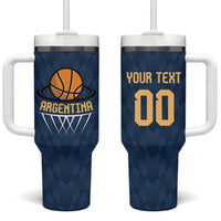 Argentina Basketball Custom Tumbler With Handle Go El Alma Argentina