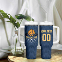 Argentina Basketball Custom Tumbler With Handle Go El Alma Argentina