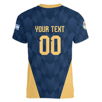 Argentina Basketball Custom Women V-Neck T-Shirt Go El Alma Argentina