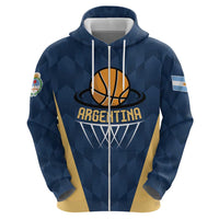 Argentina Basketball Custom Zip Hoodie Go El Alma Argentina