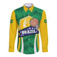 Brazil Basketball Custom Long Sleeve Button Shirt Come On Brasil Cariocas