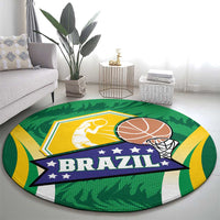 Brazil Basketball Round Carpet Come On Brasil Cariocas
