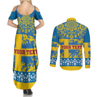 Sweden National Day 2024 Couples Matching Summer Maxi Dress and Long Sleeve Button Shirt Svenska Flaggans Dag - Wonder Print Shop
