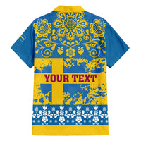 Sweden National Day 2024 Family Matching Short Sleeve Bodycon Dress and Hawaiian Shirt Svenska Flaggans Dag - Wonder Print Shop
