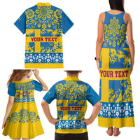 Sweden National Day 2024 Family Matching Tank Maxi Dress and Hawaiian Shirt Svenska Flaggans Dag - Wonder Print Shop