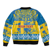 Sweden National Day 2024 Sleeve Zip Bomber Jacket Svenska Flaggans Dag - Wonder Print Shop