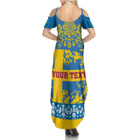 Sweden National Day 2024 Summer Maxi Dress Svenska Flaggans Dag - Wonder Print Shop