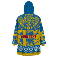 Sweden National Day 2024 Wearable Blanket Hoodie Svenska Flaggans Dag - Wonder Print Shop