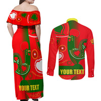 Portugal Day 2024 Couples Matching Off Shoulder Maxi Dress and Long Sleeve Button Shirt de Camoes e das Comunidades Portuguesas - Wonder Print Shop