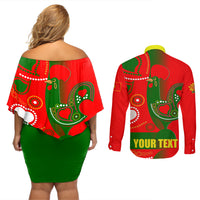 Portugal Day 2024 Couples Matching Off Shoulder Short Dress and Long Sleeve Button Shirt de Camoes e das Comunidades Portuguesas - Wonder Print Shop