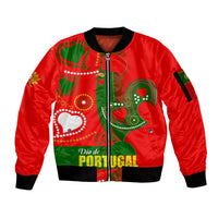 Portugal Day 2024 Sleeve Zip Bomber Jacket de Camoes e das Comunidades Portuguesas - Wonder Print Shop
