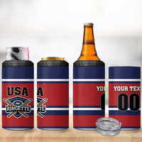Custom USA 2025 Ringette 4 in 1 Can Cooler Tumbler Go Champion Team Ringette USA