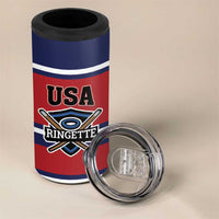 Custom USA 2025 Ringette 4 in 1 Can Cooler Tumbler Go Champion Team Ringette USA