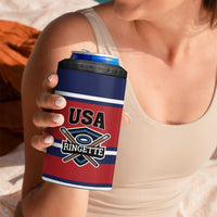 Custom USA 2025 Ringette 4 in 1 Can Cooler Tumbler Go Champion Team Ringette USA
