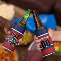 Custom USA 2025 Ringette 4 in 1 Can Cooler Tumbler Go Champion Team Ringette USA