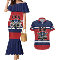 Custom USA 2025 Ringette Couples Matching Mermaid Dress and Hawaiian Shirt Go Champion Team Ringette USA