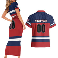 Custom USA 2025 Ringette Couples Matching Short Sleeve Bodycon Dress and Hawaiian Shirt Go Champion Team Ringette USA