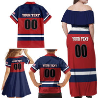 Custom USA 2025 Ringette Family Matching Off Shoulder Maxi Dress and Hawaiian Shirt Go Champion Team Ringette USA