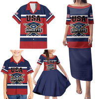 Custom USA 2025 Ringette Family Matching Puletasi and Hawaiian Shirt Go Champion Team Ringette USA