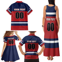 Custom USA 2025 Ringette Family Matching Tank Maxi Dress and Hawaiian Shirt Go Champion Team Ringette USA