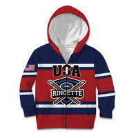 Custom USA 2025 Ringette Kid Hoodie Go Champion Team Ringette USA