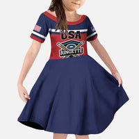 Custom USA 2025 Ringette Kid Short Sleeve Dress Go Champion Team Ringette USA