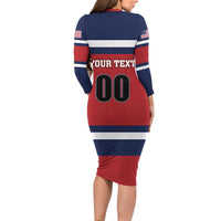 Custom USA 2025 Ringette Long Sleeve Bodycon Dress Go Champion Team Ringette USA