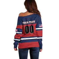 Custom USA 2025 Ringette Off Shoulder Sweater Go Champion Team Ringette USA