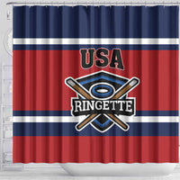 USA 2025 Ringette Shower Curtain Go Champion Team Ringette USA