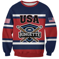 Custom USA 2025 Ringette Sweatshirt Go Champion Team Ringette USA