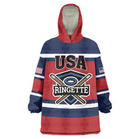 Custom USA 2025 Ringette Wearable Blanket Hoodie Go Champion Team Ringette USA
